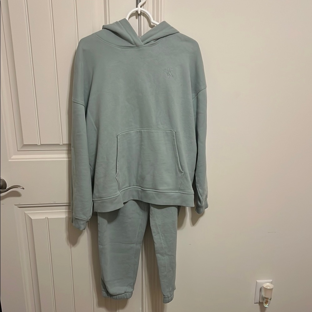 Calvin Klein Light Blue Hoodie and Jogger Set